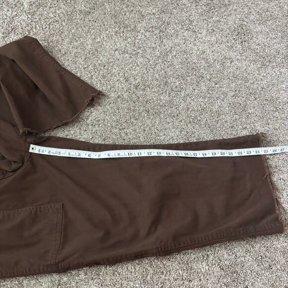 Suk Workwear Women’s Pants Umber Brown Sz 10 Raw Hem Wide Leg Construction - Picture 8 of 16